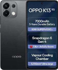 Oppo K13 5G Smartphone 8GB RAM/128GB Storage (Prism Black)